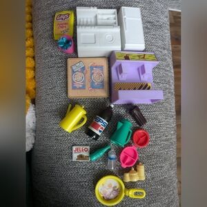 17 piece set Doll Accessories Lot Pepsi Cookware Fridge Sin Kitchen Miniatures
